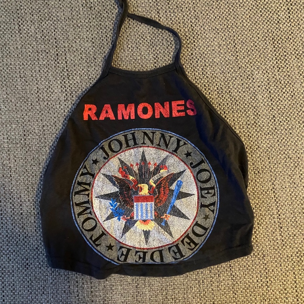 Graphic halter top